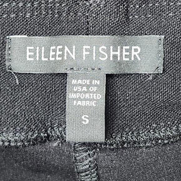 Eileen Fisher Pants Womens Small Black Pull On Stretch Knit Slim Ankle Made USA - Picture 10 of 12